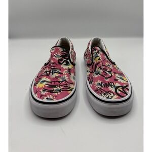 Vans Slip On Skate Shoes‎ Pink Floral Graffiti Sneakers